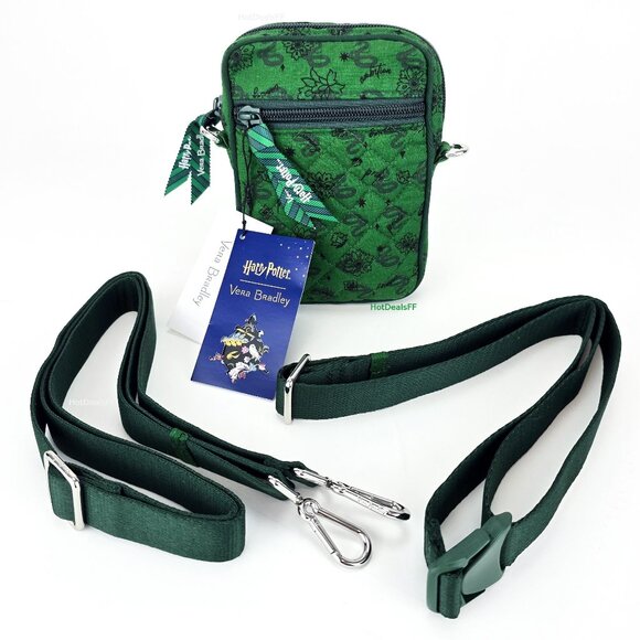 RARE! Vera Bradley Harry Potter RFID Small Convertible Crossbody Bag, Slytherin - Picture 12 of 14